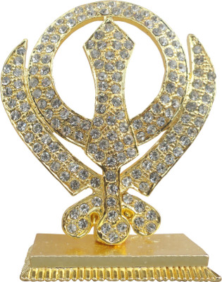 

Tied Ribbons Sikh khanda Decorative Showpiece - 5.5 cm(Gold Plated, Gold)
