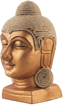 

NG Art Ventura Buddha Figurine with Jute Covering on Head ( 9 Inch ) Decorative Showpiece - 21 cm(Terracotta, Jute, Brown, Gold)