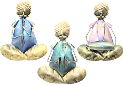 

Apkamart Handcrafted Iron Hanging Musician Set of 3 Decorative Showpiece - 28 cm(Iron, Multicolor)