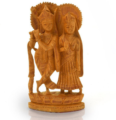 

Shree Sai Handicraft Wooden Decorative Ethnic Lord Radha Krishan Idol Wood Decorative Showpiece - 10 cm(Wooden, Brown)