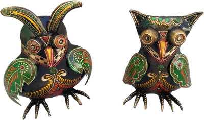 

Sancheti Art Set of 2 devil owl Decorative Showpiece - 16 cm(Iron, Multicolor)