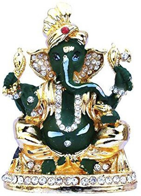 

Aastha Decorative Showpiece - 7.5 cm(Gold Plated, Green)
