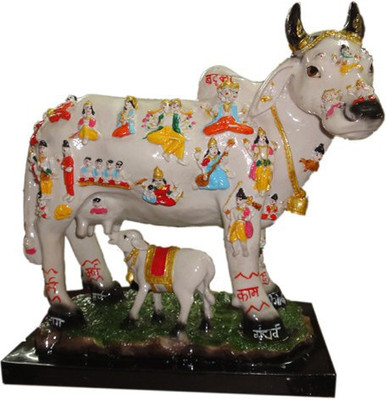 

Dharohar The Heritage Kamdhenu Cow Deities With Calf Decorative Showpiece - 30.48 cm(Polyresin, Multicolor)