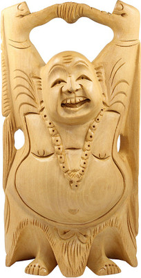 

Bhavikaa Buddha Decorative Showpiece - 15 cm(Wooden, Brown)