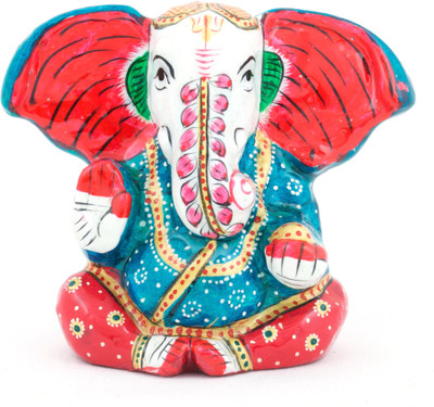 

The Nodding Head Kan Ganesha Statue Decorative Showpiece - 7 cm(Polyresin, Multicolor)