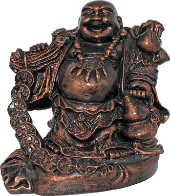

Art N Hub Fengshui God Laughing Buddha Vastu Statue Home Décor Gift Item Decorative Showpiece - 23 cm(Earthenware, Copper)