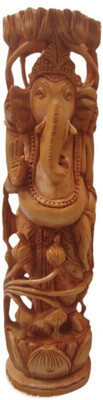 

ByCue Wooden Ganesha Decorative Showpiece - 8 cm(Wooden, Brown)