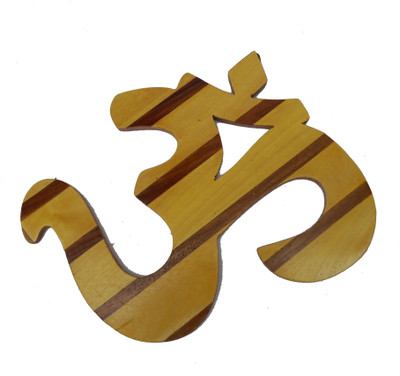 

Handicraft OM FIGURE Decorative Showpiece - 21 cm(Wooden, Yellow)