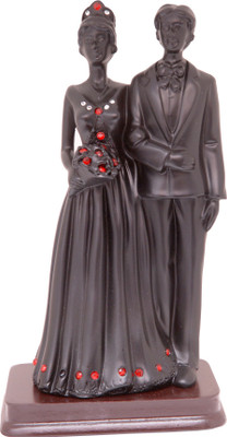 61% OFF on Oyedeal Just Married Couple Showpiece - 16 cm(Polyresin, Black)