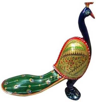 

ByCue Peocock Decorative Showpiece - 12.5 cm(Wooden, Multicolor)