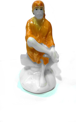 

Swarnim Jewellers Sai Baba Decorative Showpiece - 9 cm(Polyresin, Orange)