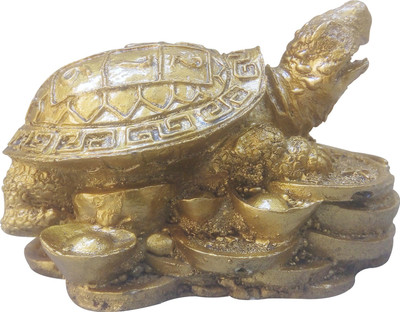 

Ehatti Feng Shui Tortoise on Coins Decorative Showpiece - 3.5 cm(Polyresin, Gold)