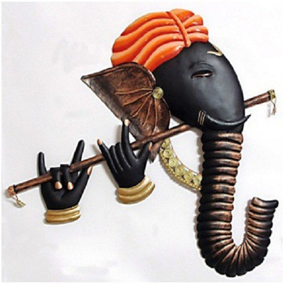 

Sanskritikk2 Flute Ganesha Decorative Showpiece - 43 cm(Iron, Multicolor)
