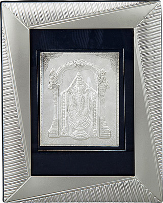 

Siri Creations 999 Pure Silver Photo Frame Size 3 God Balaji Metal Frame Decorative Showpiece - 16.5 cm(Silver, Silver)