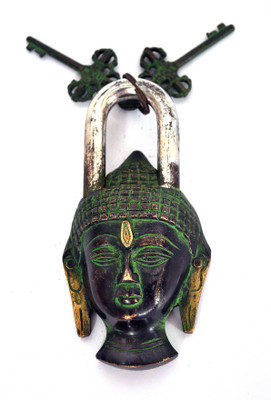 

Indigo Creatives Vaastu Fengshui Lord Buddha Antique Look Door Lock Decorative Showpiece - 14 cm(Plastic, Black)