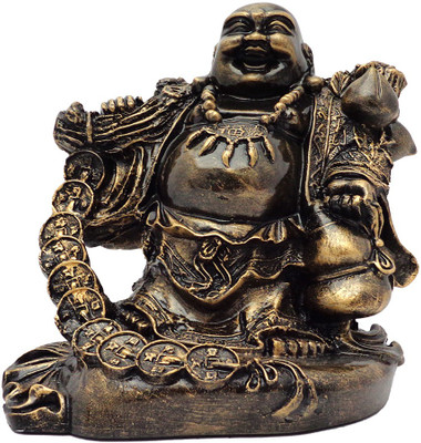 

Art N Hub Laughing Buddha - Handicraft Decor Statue (H-23cm) Decorative Showpiece - 23 cm(Polyresin, Gold)