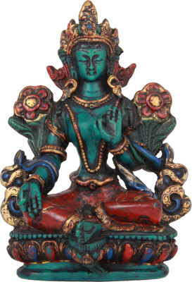 

The Nodding Head Lord Shiva Meditating On Lotus (Green) Decorative Showpiece - 12.5 cm(Polyresin, Multicolor)