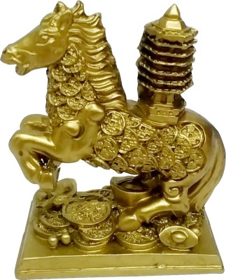 

Starstell Feng Shui Education Tower On Wealth Horse-Enhance Luck Decorative Showpiece - 10 cm(Polyresin, Gold)