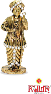 

Kulin Jalaram Bapa Idol For Home Decor | Car Dashboard | Gifting Decorative Showpiece - 7 cm(Gold Plated, Gold)