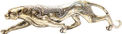 

X-Gift Aramani leopard for Office and home Decorative Showpiece - 13 cm(Polyresin, Gold)