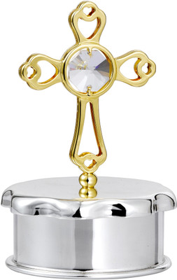 

Gold n Gem Cross Decorative Showpiece - 9 cm(Gold Plated, Gold)