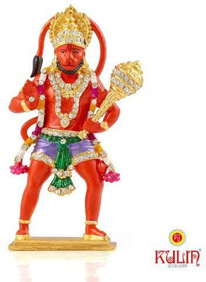 

Kulin Lord Hanuman | Bajrangbali Idol For Car Dashboard | Home Decor | Gifting Decorative Showpiece - 5 cm(Gold Plated, Orange)