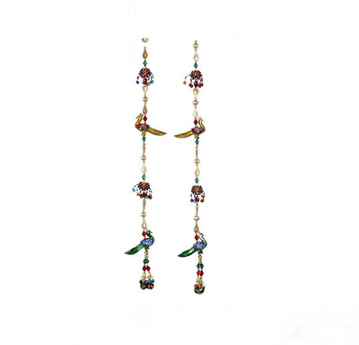 

Etsi Bitsi Rajasthani Multicolor Peacock Door Hanging Decorative Showpiece - 80 cm(Paper Mache, Multicolor)