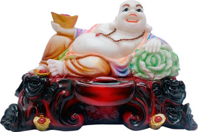 

Art N Hub Multicolour Feng Shui Laughing Buddha Handicraft Idol Lord Gautam Buddha Statue Decorative Spiritual Vastu Showpiece Figurine - Religious Gift item & Murti for Mandir / Temple / Home Decor / Office Decorative Showpiece - 25 cm(Earthenware, Multi