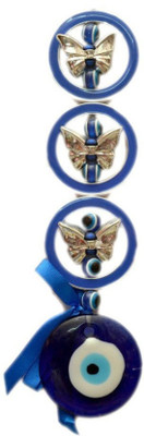 

Creative Gifts 3 Butterfly with Evil Eye Protection Car and Door Hanging Gift Item Showpiece - 21 cm Decorative Showpiece - 2 cm(Polyresin, Multicolor)