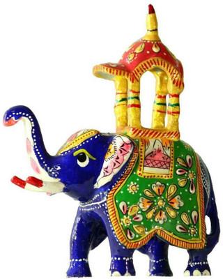 

Etsi Bitsi Metal Meenakari Ambabari Elephant Showpiece Decorative Showpiece - 9 cm(Aluminium, Multicolor)