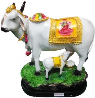 

Dharohar The Heritage Kamdhenu Cow with Calf-R Decorative Showpiece - 30.48 cm(Polyresin, Multicolor)