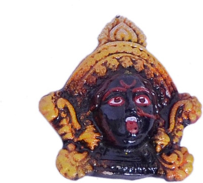 

Indigo Creativs Handcrafted Beautiful Small Elegant 3" Terracotta Godess Kali Protective mukut design Diwali Puja Door / Home Entrance / Wall Hanging Decoration Decorative Showpiece - 7 cm(Earthenware, Multicolor)