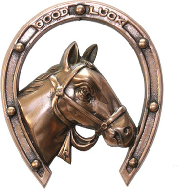 

Apkamart Horseshoe Wall Hanging Decorative Showpiece - 28 cm(Cast Iron, Brown)