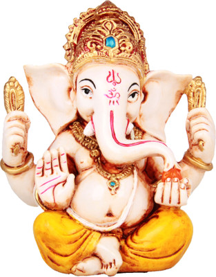 

The Nodding Head Glowing Lord Ganesha (Yellow) Decorative Showpiece - 11.5 cm(Polyresin, Multicolor)