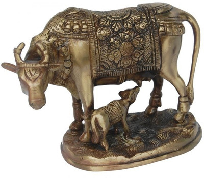 aakrati Beautiful and Decorative Nandi Statue of Brass Decorative Showpiece - 14 cm(Brass, Brown) aakrati Beautiful and Decorative Nandi Statue of Brass Decorative Showpiece - 14 cm(Brass, Brown)