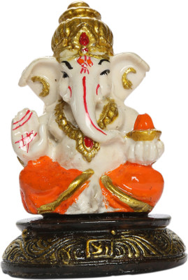 

Heeran Art Religious Idol of Mukut Ganesha Mini.2 best for Car Decor Statue Decorative Showpiece - 7.5 cm(Polyresin, Multicolor)