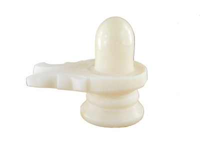 

Chave Pure white marble Shiv Ling Decorative Showpiece - 7 cm(Microfibre, Stoneware, White)