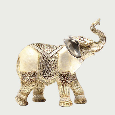 

X-Gift Aramani off white gold color elephant Decorative Showpiece - 22 cm(Polyresin, Gold)