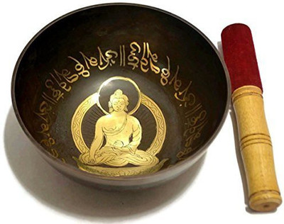 

Collectible India Tibetan Singing Bowl -Buddha Statue Figure - Authentic Buddhist Yoga Meditation Instrument D��cor Decorative Showpiece - 6 cm(Copper, Brown, Gold)