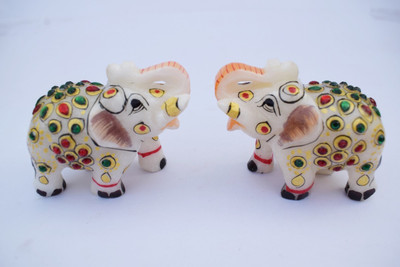 

Pooja Creation Decorative Showpiece - 5 cm(Marble, Multicolor)
