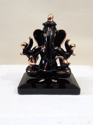 Glass Street Double Face Ganesh ji Decorative Showpiece  -  5 cm(Glass, Black)