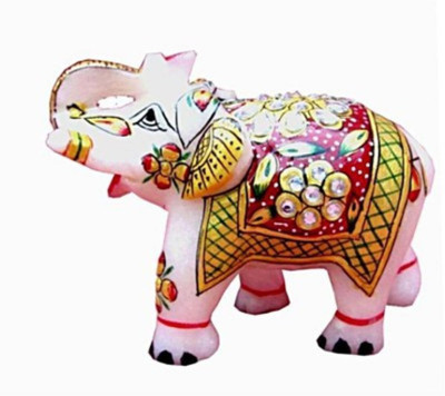 

Anshul Fashion Marble Royal Elephant Decorative Showpiece - 20 cm(Stoneware, Multicolor)