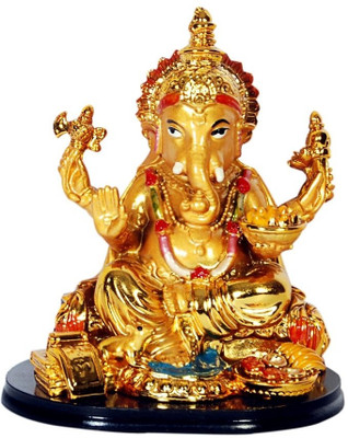 

Orchard Lord Ganesha Decorative Showpiece - 14 cm(Ceramic, Gold)