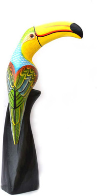 

Art Godaam Wooden hand painted colourful bird Decorative Showpiece - 32 cm(Wooden, Multicolor)