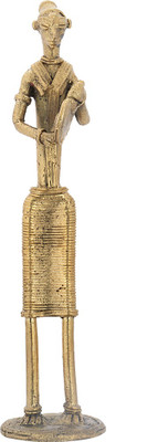 

Vidushi Dhokra Art Bell Metal Decorative Showpiece - 24.5 cm(Alloy, Yellow)