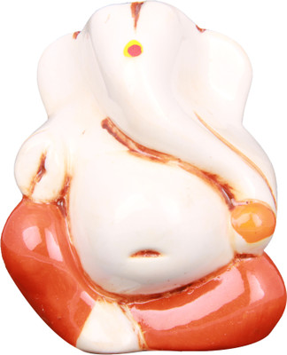 

The Nodding Head Polyresin - Lord Abstract Ganesha in Orange Decorative Showpiece - 6.4 cm(Polyresin, Multicolor)