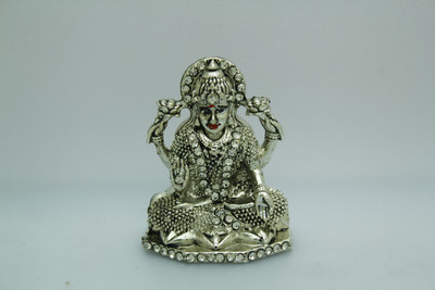 

Kulin Goddess Laxmi Idol On Lotus For Car Dashboard | Home Decor | Gifting Decorative Showpiece - 5 cm(Gold Plated, Silver)