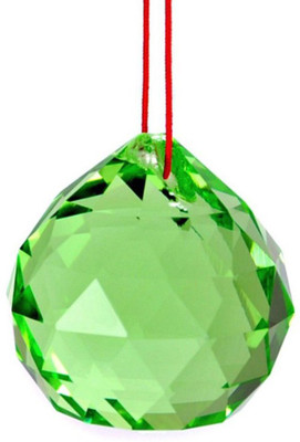 

7 Ocean Feng Shui Green Crystal Ball Decorative Showpiece - 5 cm(Crystal, Green)