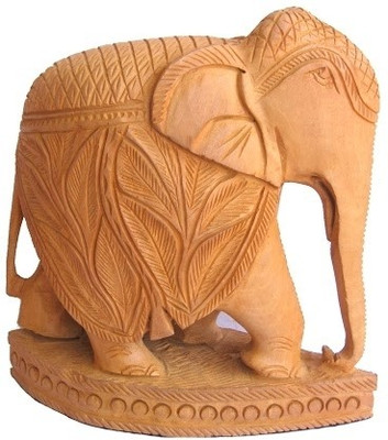 

Craft International Elephant Gold Emboss Painted - 8 Inches Decorative Showpiece - 20.5 cm(Wooden, Multicolor)