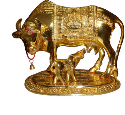 

Utsav Handicraft Kamdhenu Cow and Calf Decorative Showpiece - 18 cm(Gold Plated, Gold)